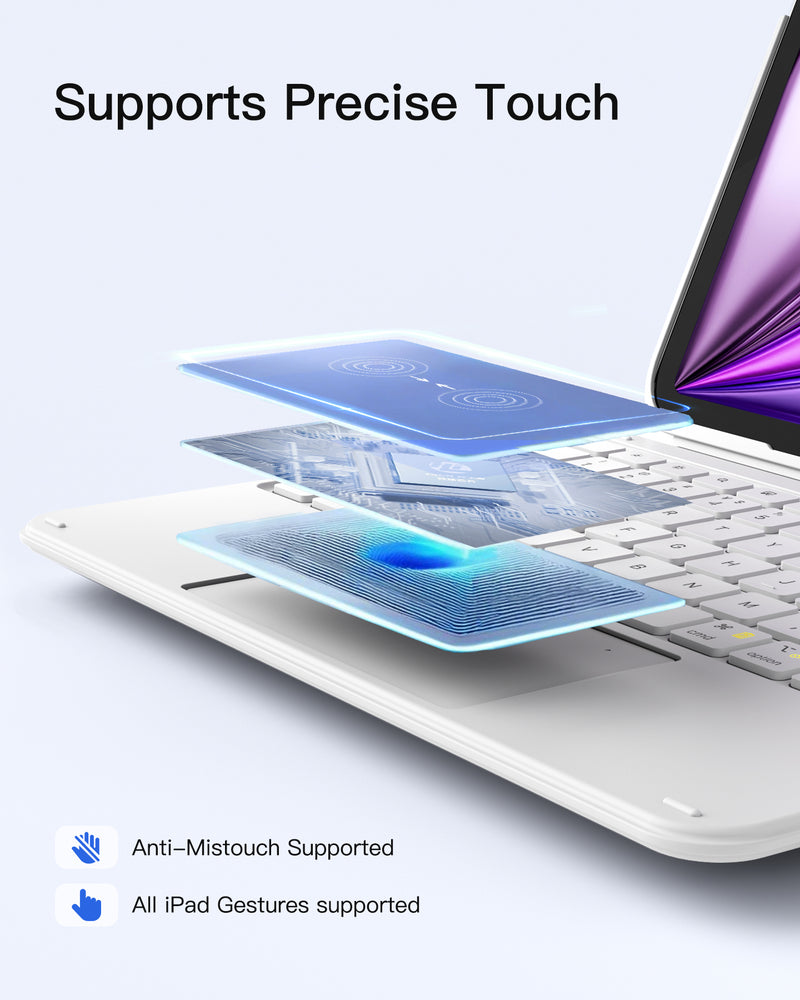 Detachable Keyboard for iPad Air 11" M3/M2 (2025/2024), iPad Air 6/5/4, iPad Pro 11" 4/3/2/1, iPad 11" (A16 2025), iPad 10, KB04122