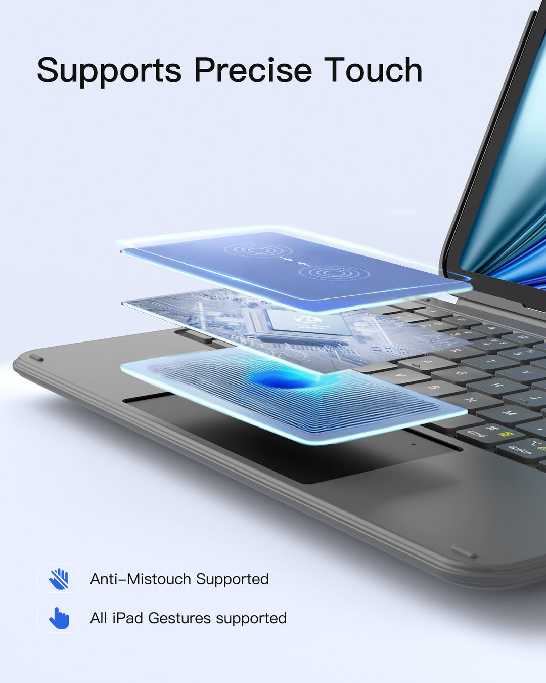 Inateck Detachable Keyboard for iPad Air 11" M3/M2 (2025/2024), iPad Air 6/5/4, iPad Pro 11" 4/3/2/1, iPad 11" (A16 2025), iPad 