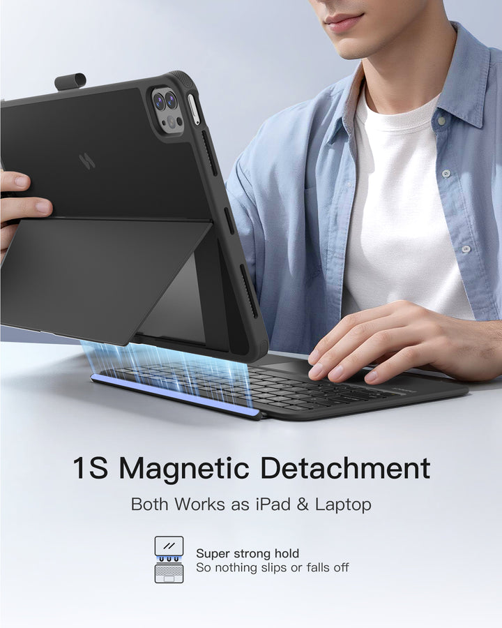 Inateck Detachable AceTouch Protective Keyboard Case for iPad Air 11-inch (M4 2026/M3 2025/M2 2024); iPad Pro 11/Air 5th/4th, QWERTY, KB403-11 | Red Dot Award 2026