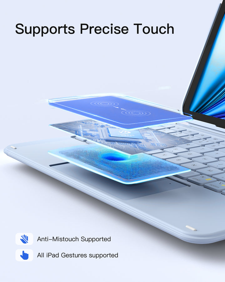 Inateck Detachable Keyboard for iPad Air 11" M3/M2 (2025/2024), iPad Air 6/5/4, iPad Pro 11" 4/3/2/1, iPad 11" (A16 2025), iPad 