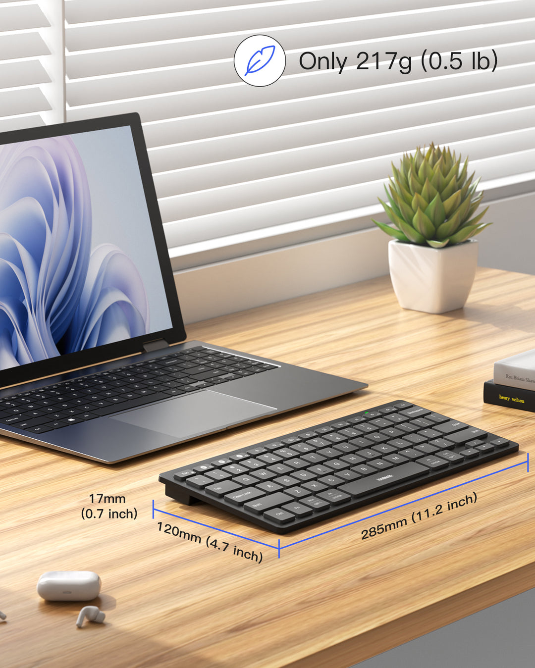 Inateck Ultra slim Wireless Keyboard, 3 Bluetooth, for iPad/Windows/Android/iOS, Ergonomic, KB01003