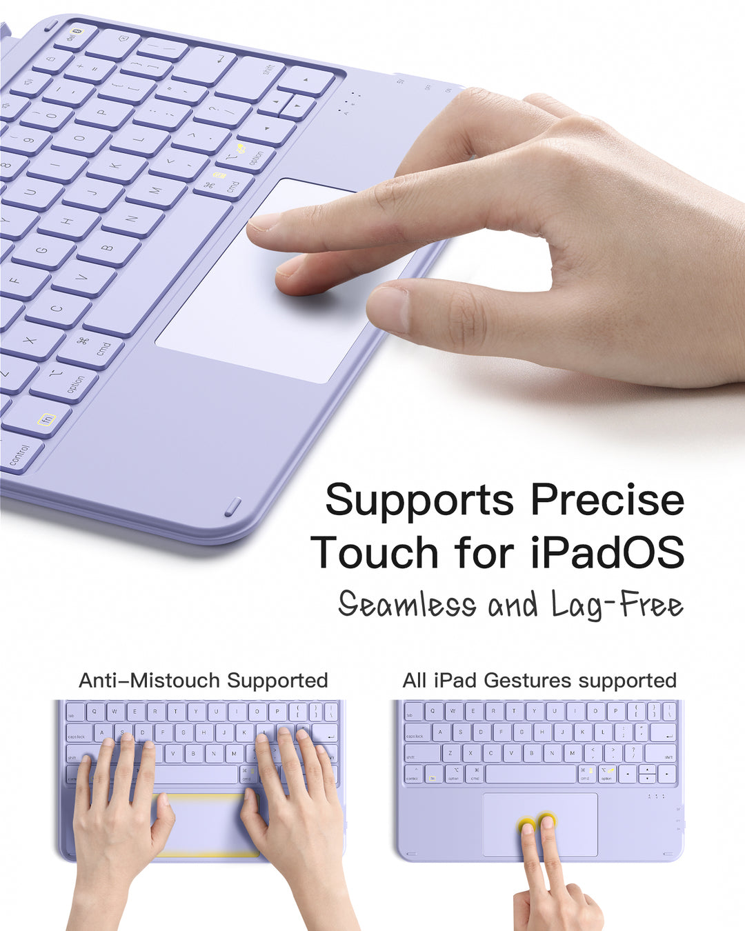 Inateck Detachable Keyboard for iPad Air 11" M3/M2 (2025/2024), iPad Air 6/5/4, iPad Pro 11" 4/3/2/1, iPad 11" (A16 2025), iPad 