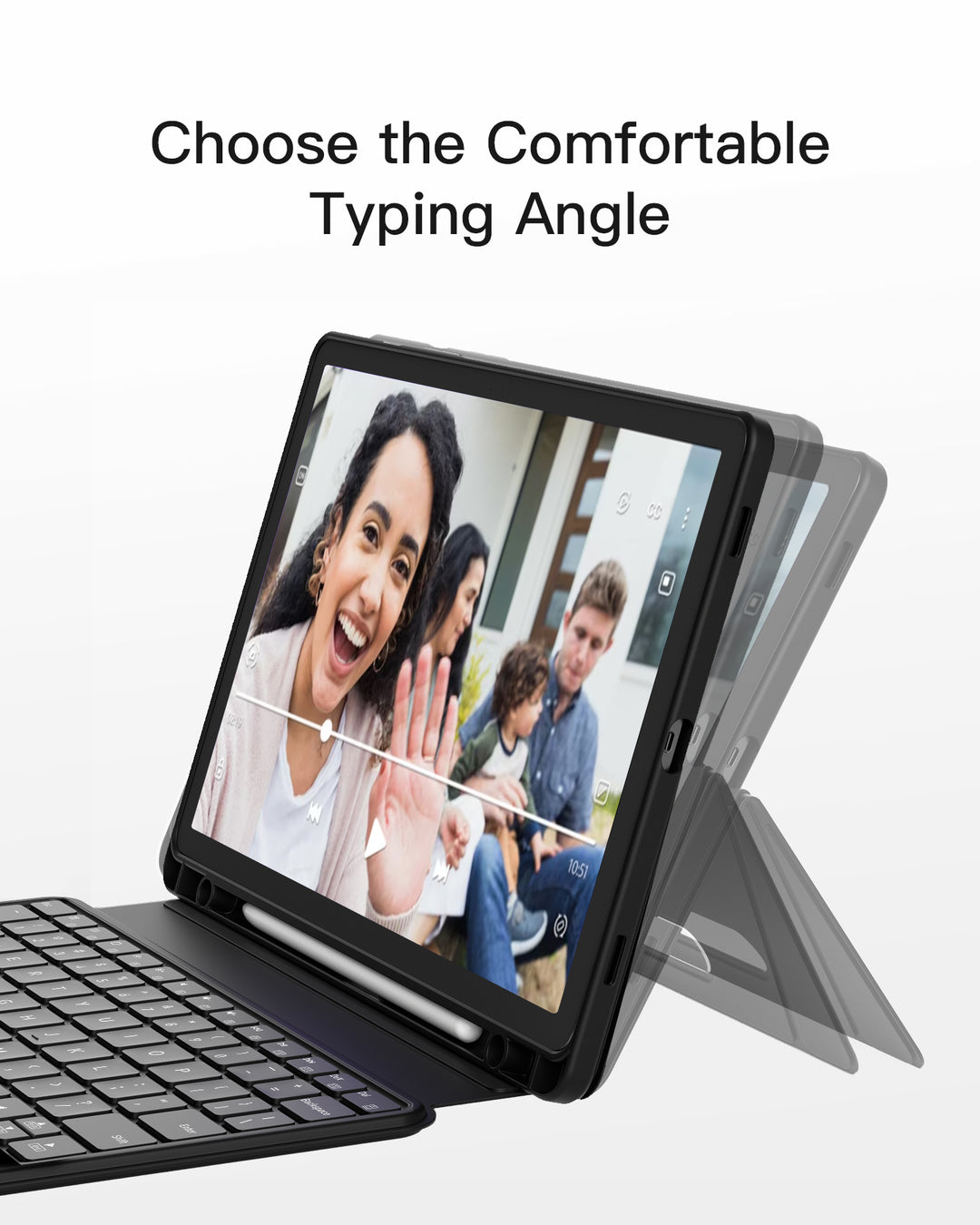 Magnetic Detachable Bluetooth Keyboard for Samsung Galaxy Tab S10 Lite/S10 FE/S9 FE 10.9"/S9 11",  N0064