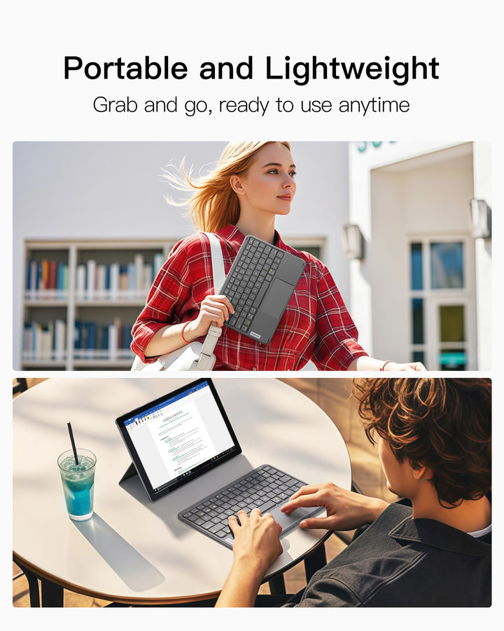 Inateck Bluetooth Keyboard with Touchpad, Ultra Slim, QWERTY, for Windows and iPad OS, KB01105