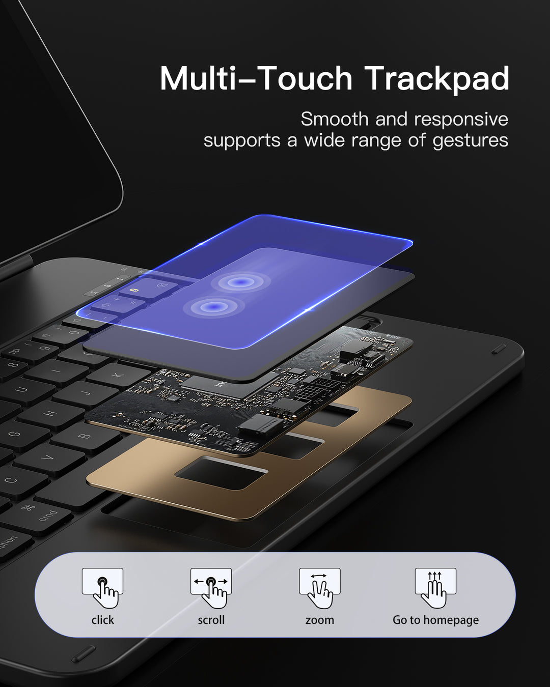 Inateck NeoMagic Magnetic Keyboard Case for iPad 10th Generation 10.9 inch/11th Generation 2025 A16 11 inch, KB09119-10