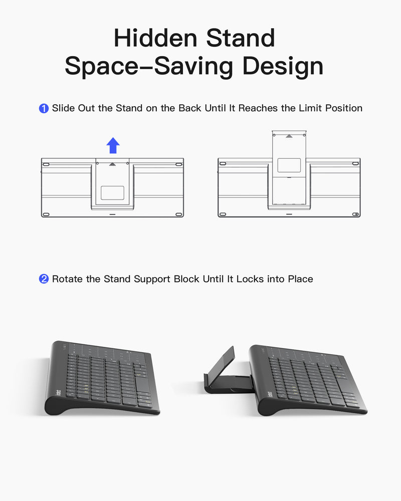 Tablet Keyboard, 2-in-1 Numeric Keypad & Touchpad, for iPad iOS/Samsung/Android/Windows, KB06103