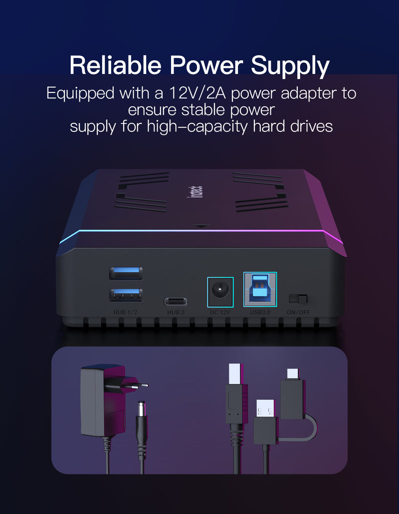 3.5-Inch Hard Drive Enclosure, with Expansion Ports, Supports Up to 20TB, FE3003