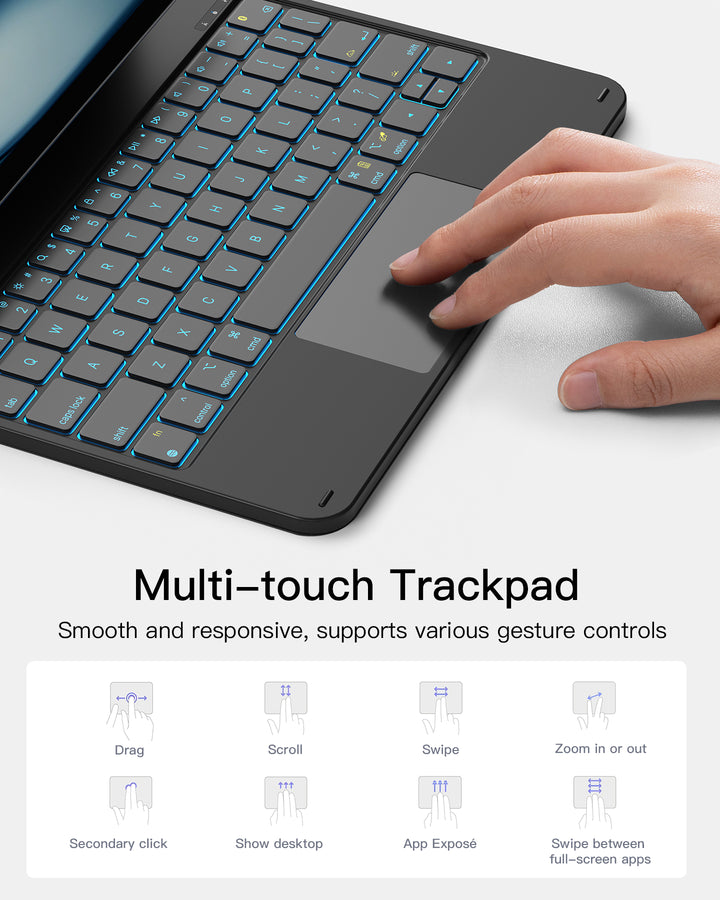 Inateck Magnetic iPad Keyboard for iPad Air 11" M3/M2 (2025/2024), iPad Air 7/6/5/4, iPad Pro 11" 4/3/2/1, Bluetooth wireless, K