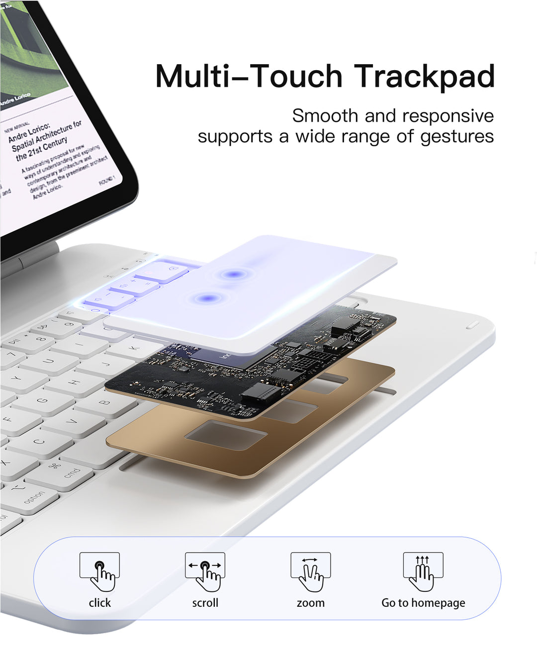 Inateck Magnetic Keyboard Case for Air 11 inch (M4 2026/2025 M3/2024 M2), Easy-Set Keyboard for Air 5/4 Gen, iPad Pro 11 inch 4/3/2/1 Gen, KB09119
