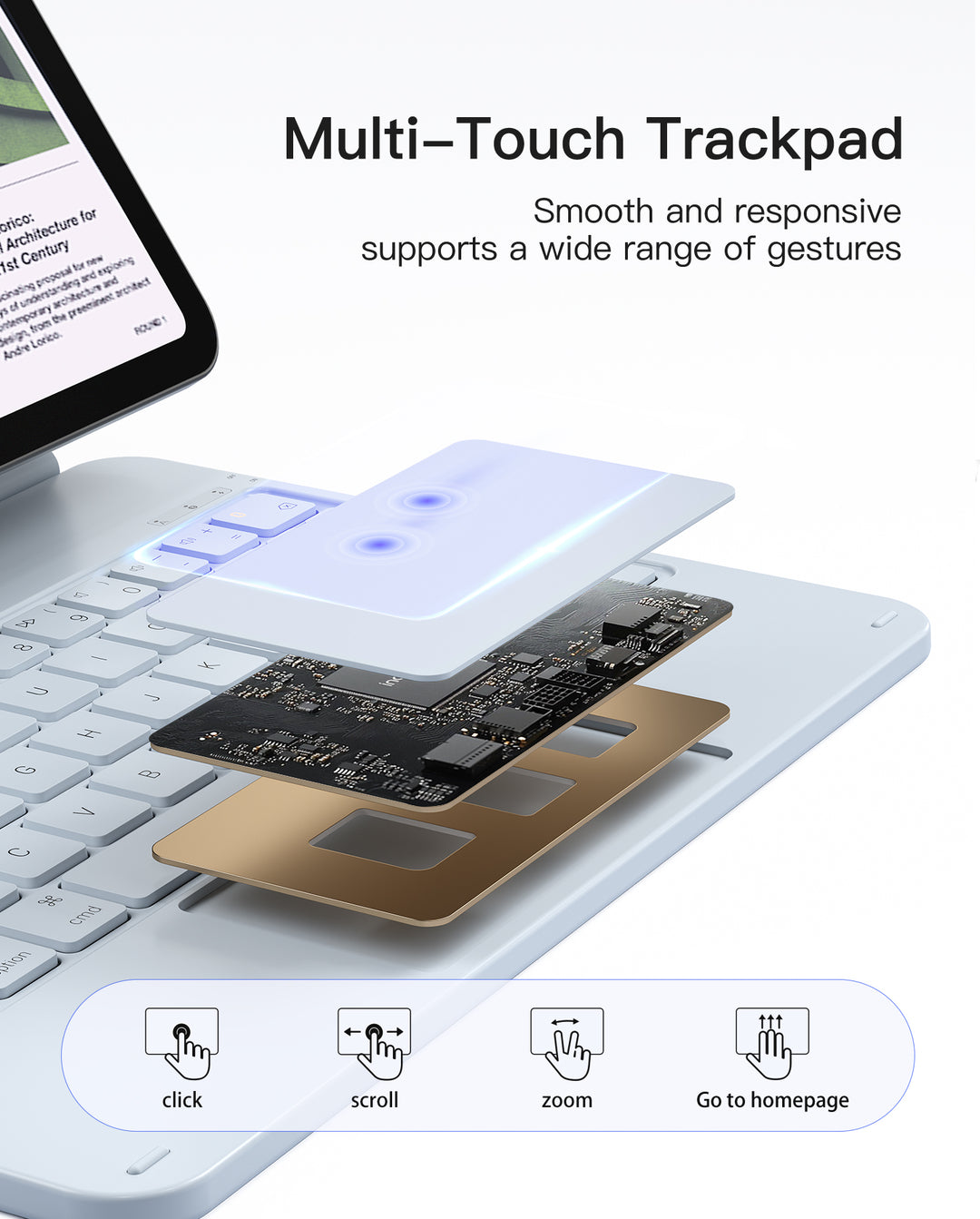Inateck Magnetic Keyboard Case for Air 11 inch (M4 2026/2025 M3/2024 M2), Easy-Set Keyboard for Air 5/4 Gen, iPad Pro 11 inch 4/3/2/1 Gen, KB09119