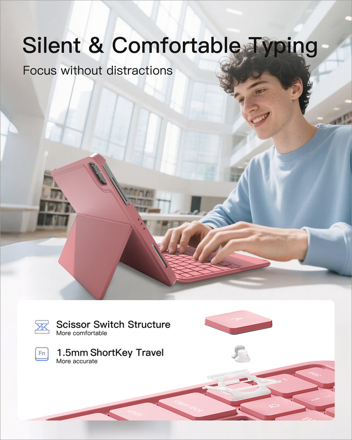 Inateck Ultralight Keyboard for iPad (A16) 11th/10th Gen 2022 (11/10.9 inch), Air 11" M4 2026/M3/M2, Air 5/4th, Pro 11 4/3/2/1th, KB04122