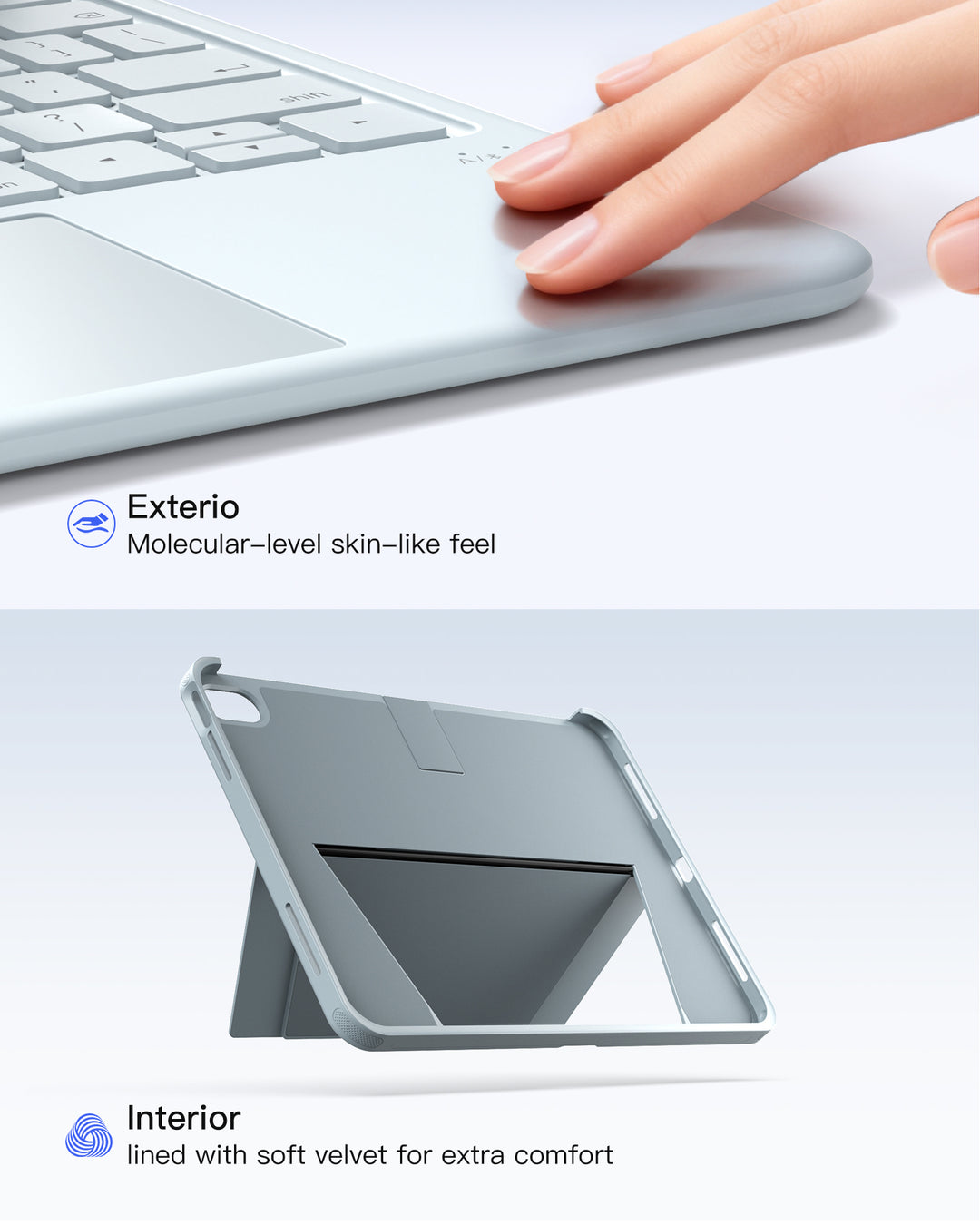 Inatek Detachable Keyboard Case for iPad A16 11th Gen 2025 11 inch, iPad 10th Gen 2022 10.9 inch, AceTouch Pro, QWERTY, KB403-10 |  Red Dot Award 2026