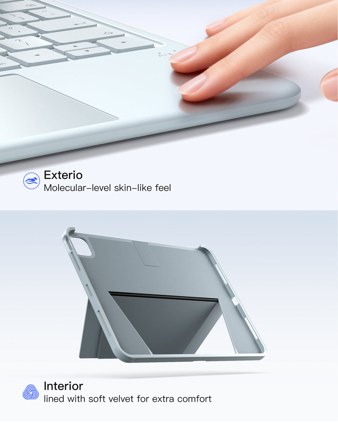 Inateck Detachable AceTouch Protective Keyboard Case for iPad Air 11-inch (M4 2026/M3 2025/M2 2024); iPad Pro 11/Air 5th/4th, QWERTY, KB403-11 | Red Dot Award 2026