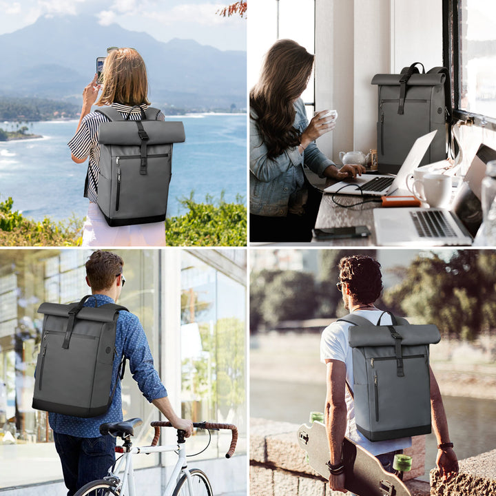 Inateck 25L-30L Roll Top Vintage 17 Inch Laptop Backpack, BP01003