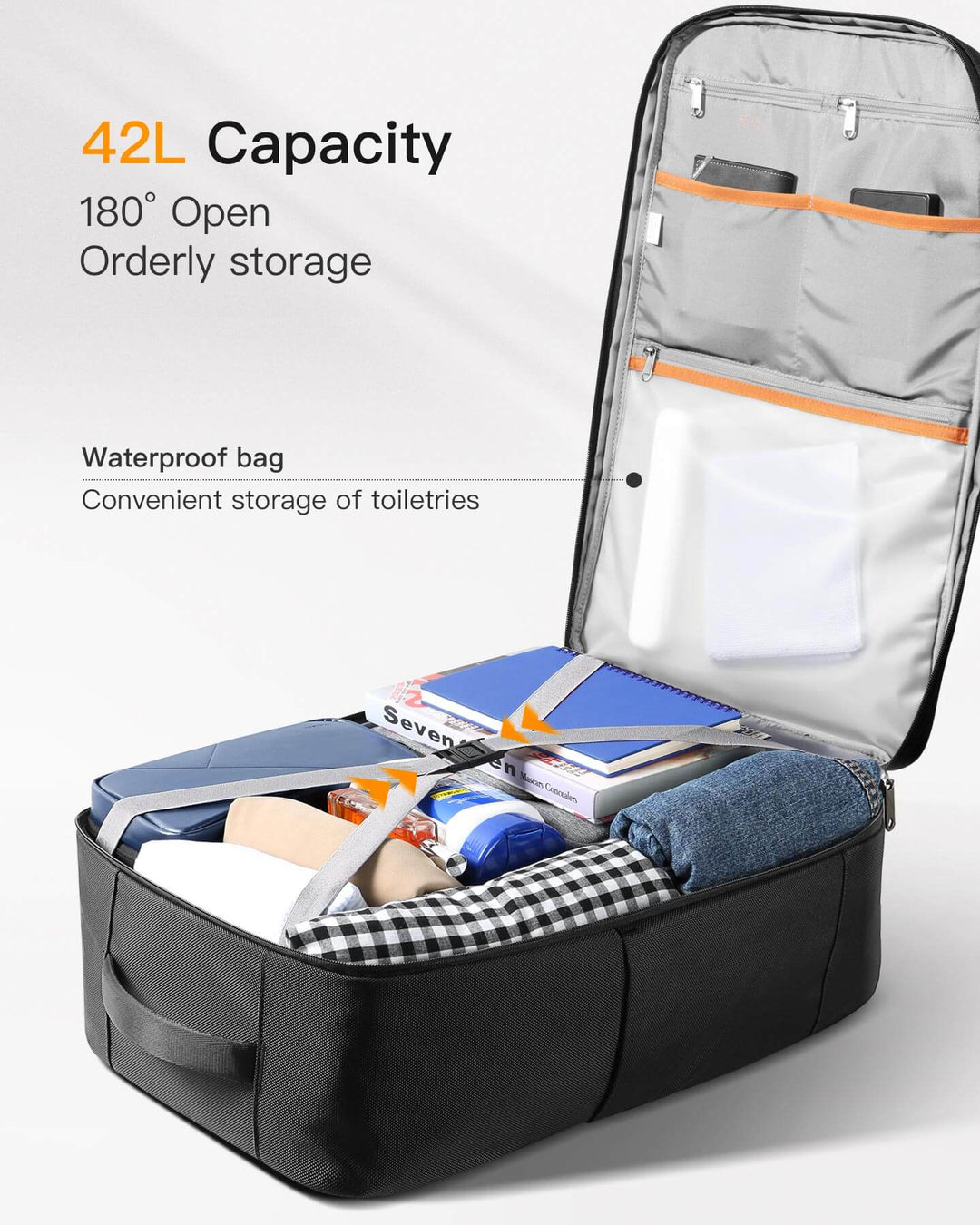 42L Large Capacity Travel Laptop Backpack with Multiple Anti-theft - Main Image