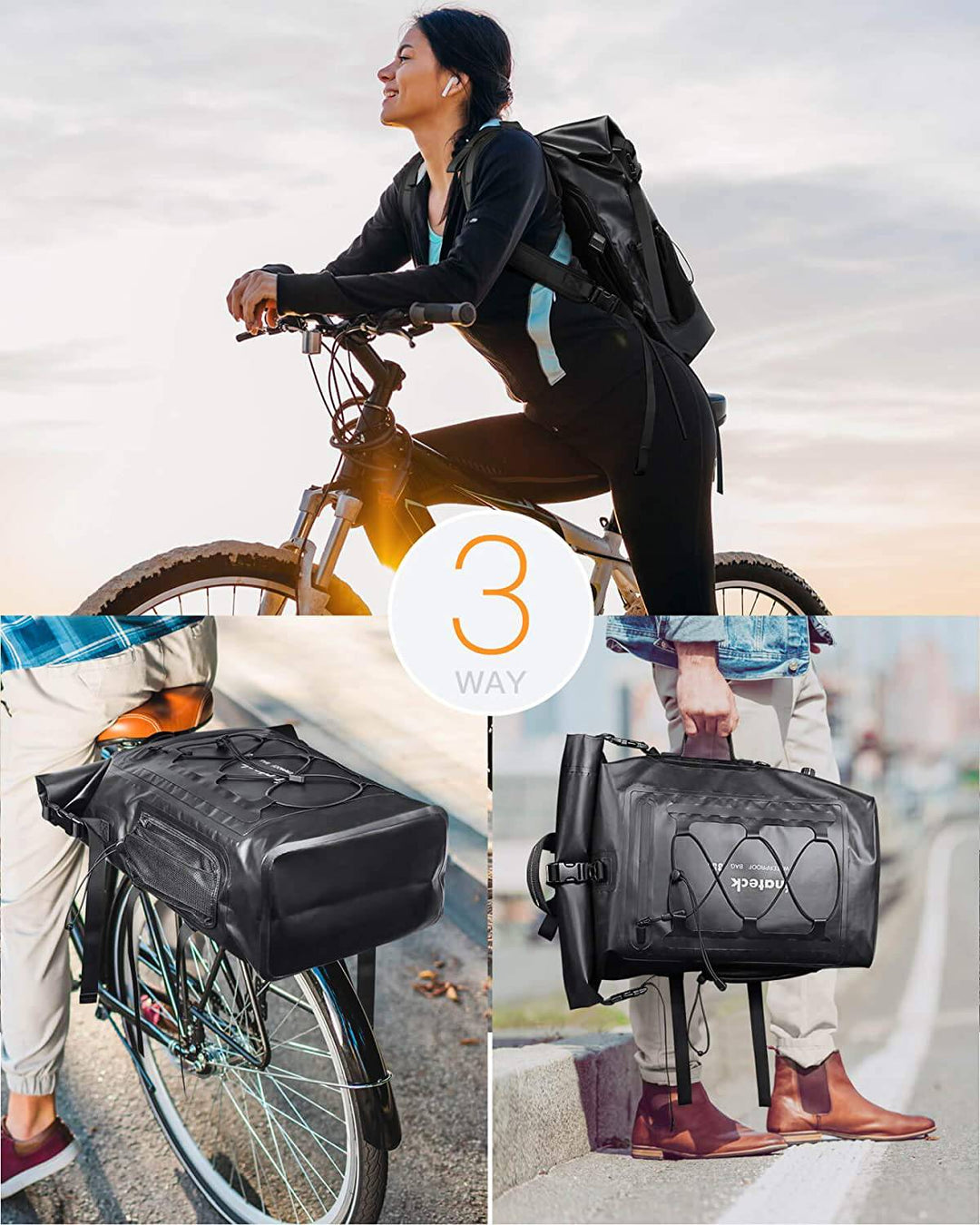 Inateck 35L Bicycle Backpack Waterproof Multi-Functional Organizer BP06001, Black