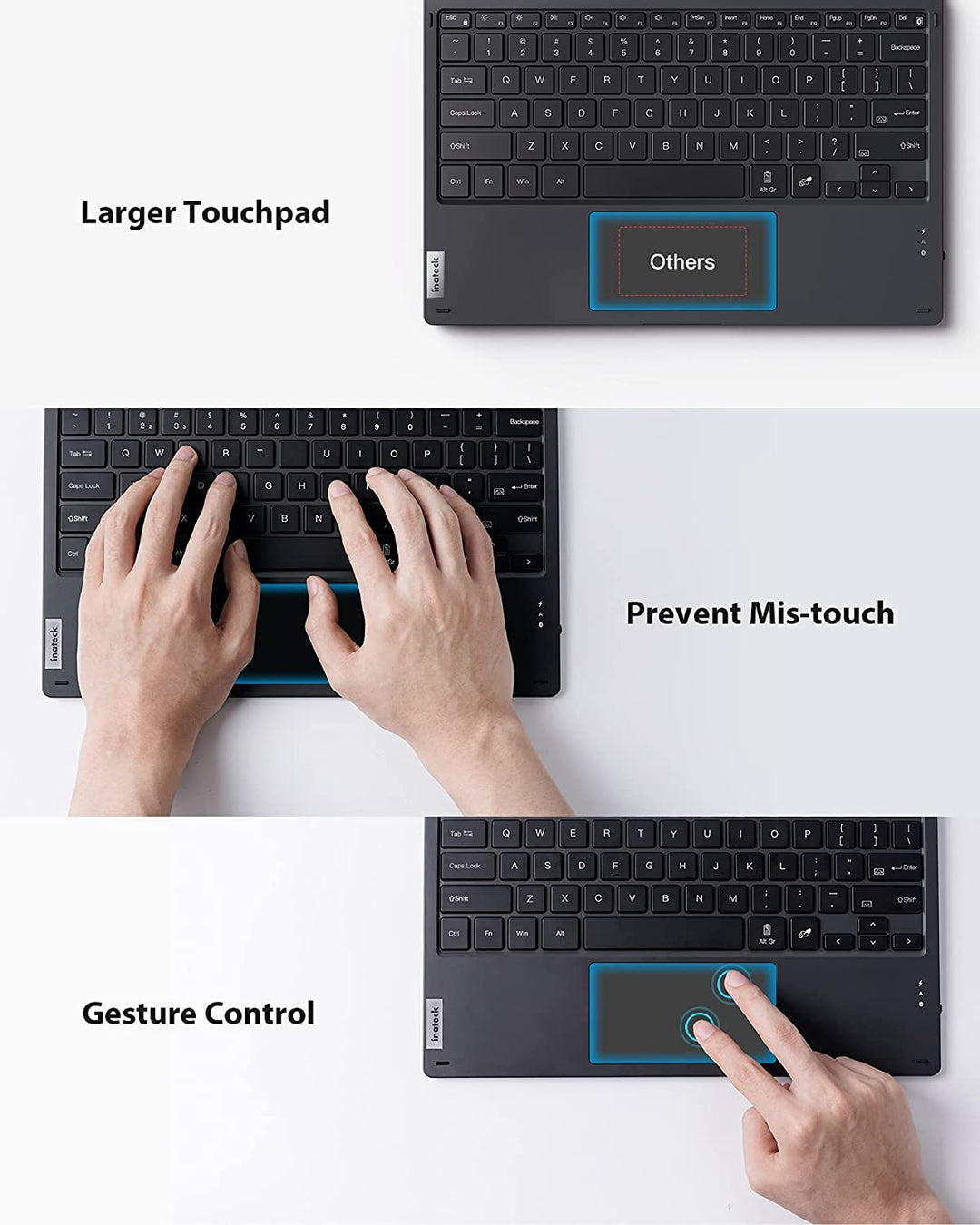 Inateck Bluetooth® 5.0 Keyboard Cover for Surface Pro 7/7+/6/5/4, KB02026