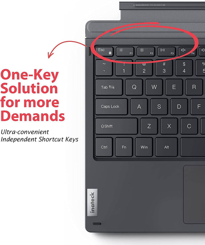 Inateck Bluetooth® 5.0 Keyboard Cover for Surface Pro 7/7+/6/5/4, KB02026