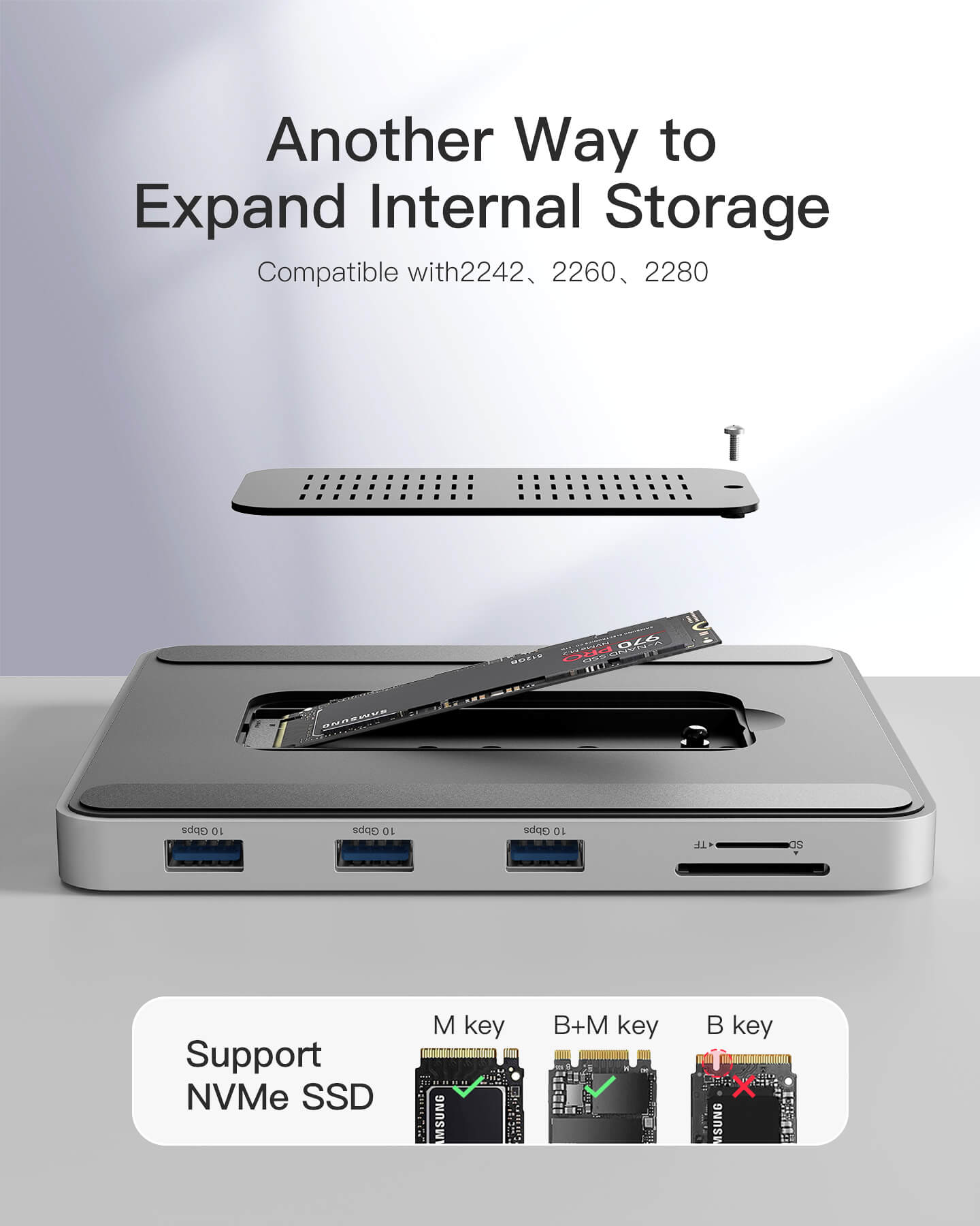 Docking Station for iMac 24 Inch 2021, USB 3.2 Gen 2, 8-in-1