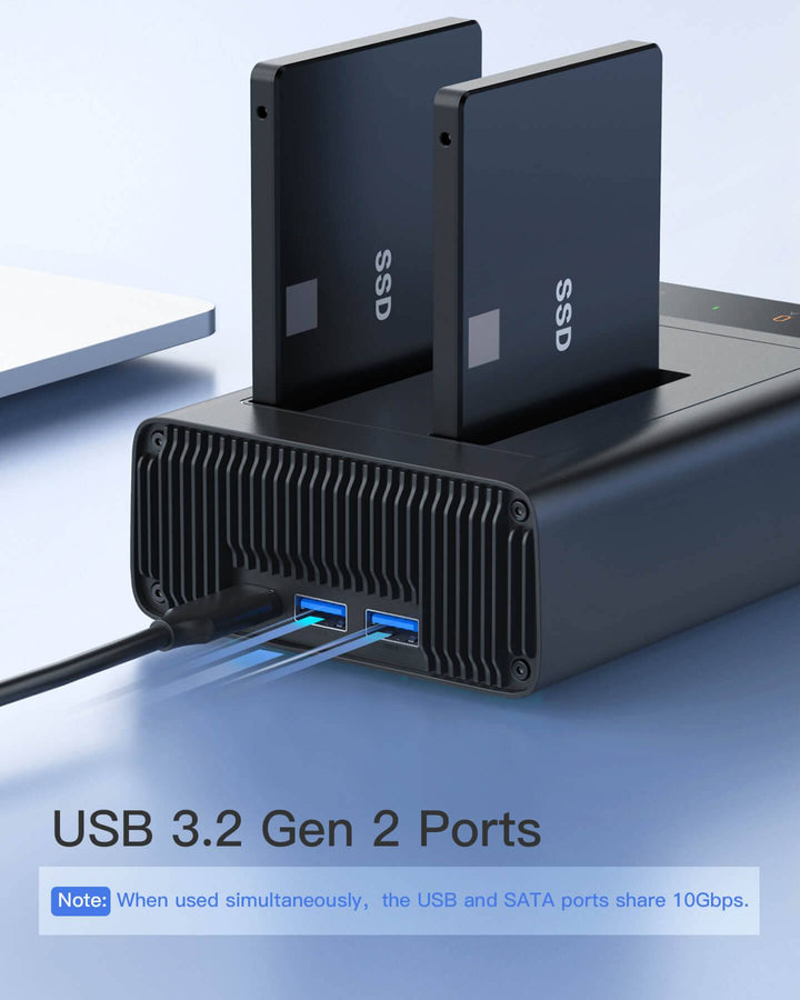 USB Gen Dual Bay Hard Drive Docking Station for SATA