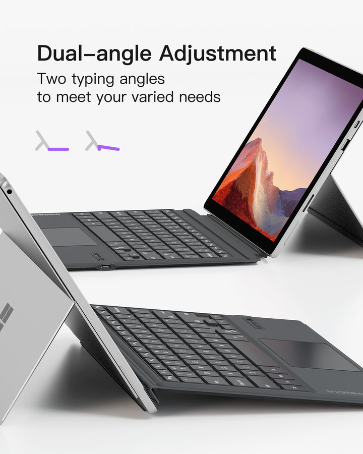 Inateck Surface Pro 7 Keyboard, Bluetooth 5.3, 7-Color Backlight, Compatible with Surface Pro 7/7+/6/5/4, KB02027