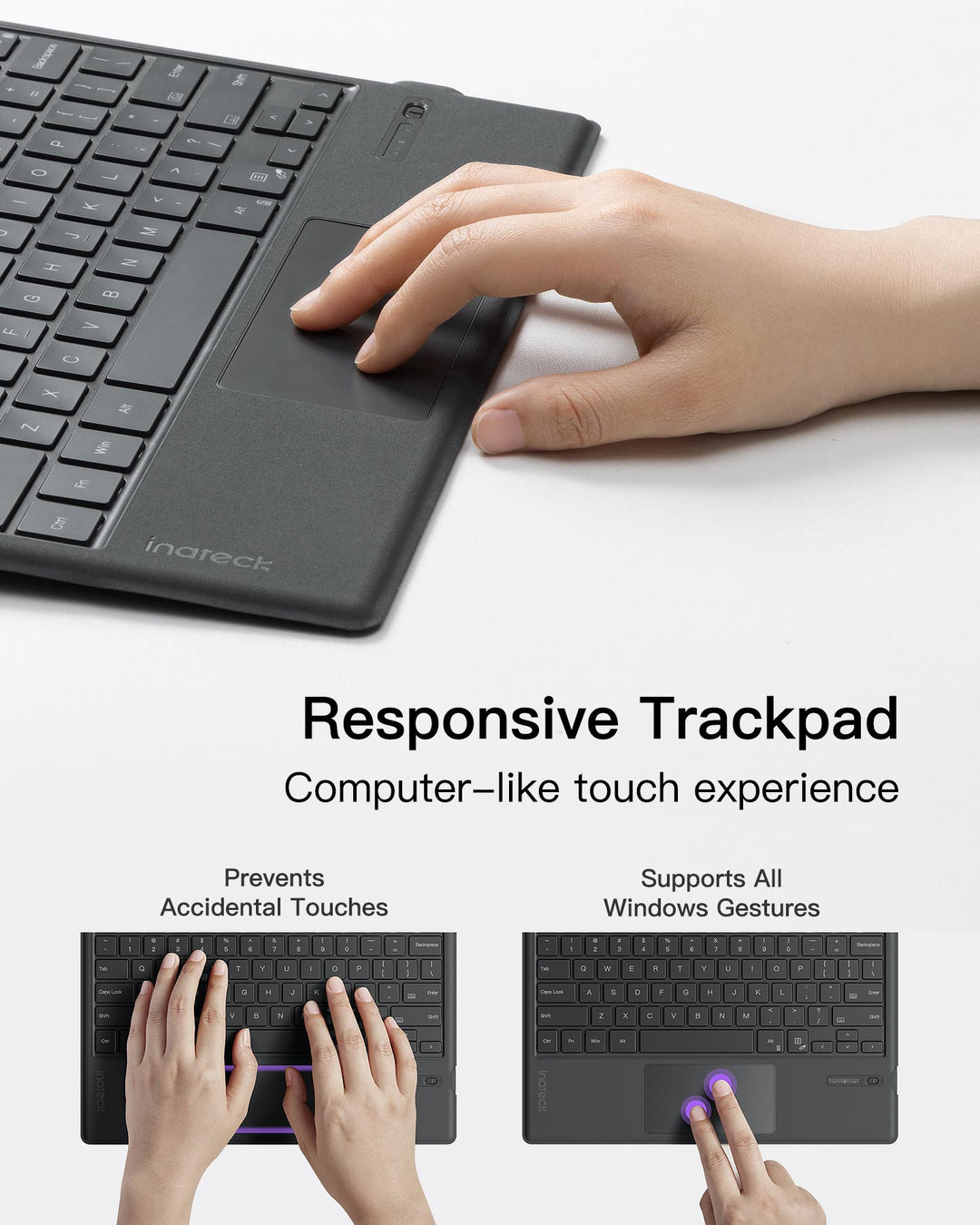 Inateck Surface Pro 7 Keyboard, Bluetooth 5.3, 7-Color Backlight, Compatible with Surface Pro 7/7+/6/5/4, KB02027