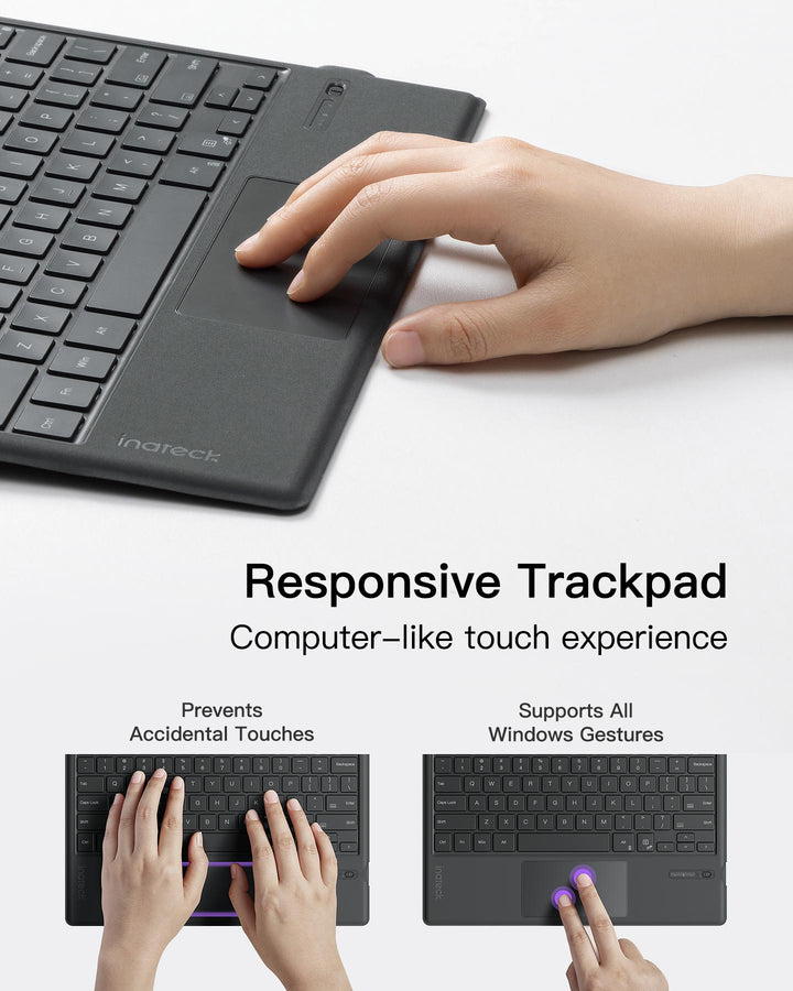 Inateck Surface Pro 7 Keyboard, Bluetooth 5.3, 7-Color Backlight, Compatible with Surface Pro 7/7+/6/5/4, KB02027