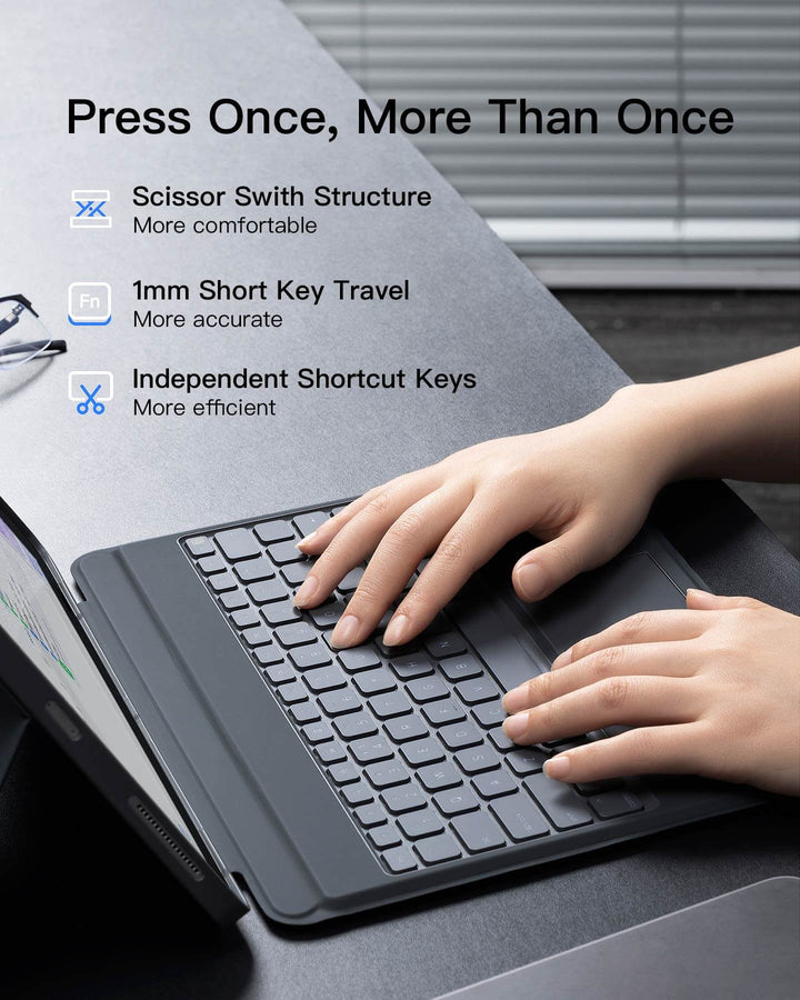 Inateck Detachable Keyboard for iPad Air 13" M3/M2 (2025/2024), iPad Air 7/6, iPad Pro 12.9" 6/5/4/3, KB04118