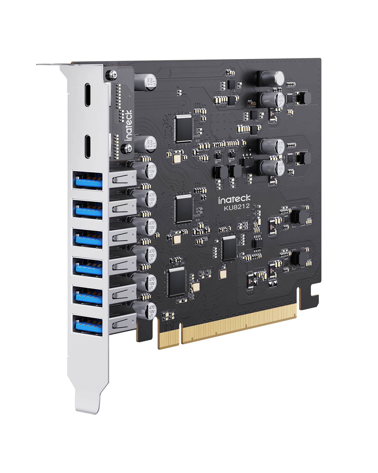 8-Port Power Supply USB 3.2 Gen 2 PCIe Card with Total 20 Gbps