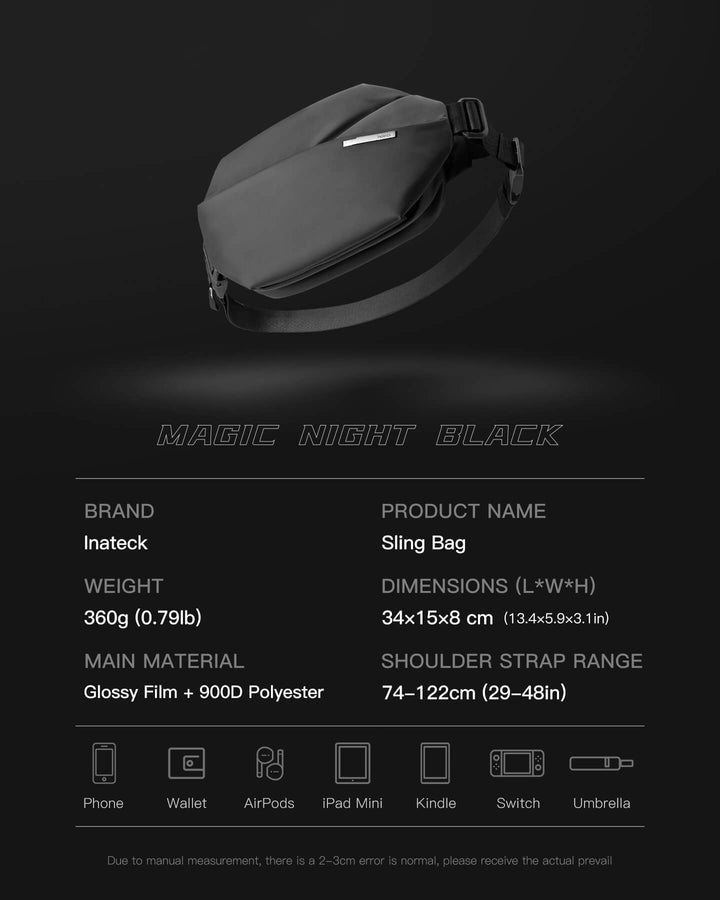 Inateck Stylish Sling Bag Crossbody Chest Bag with Spacious Orderly Storage, LB03014