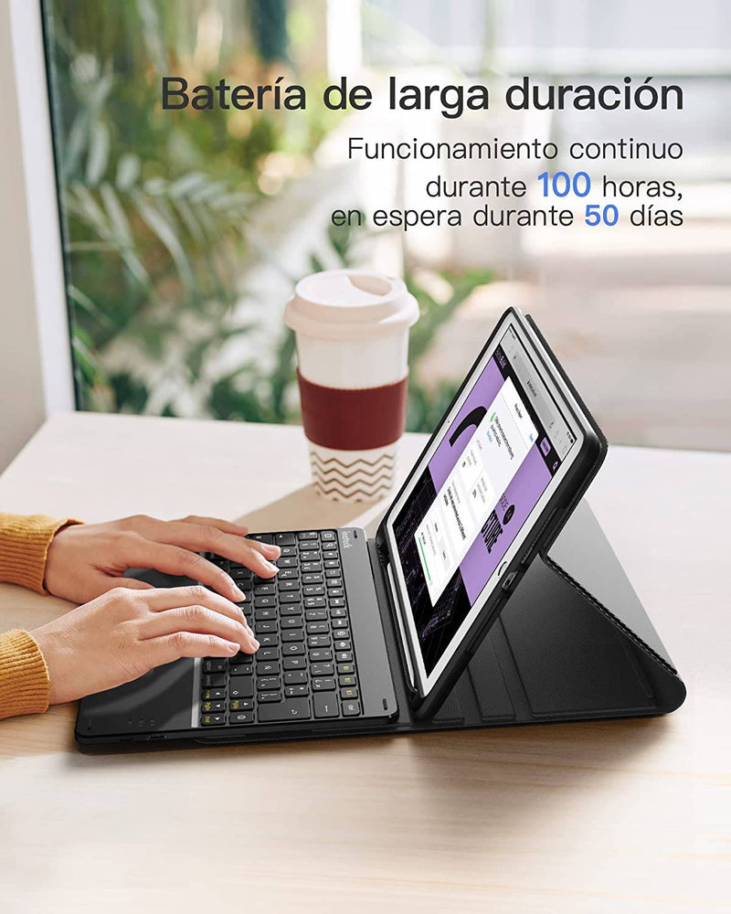 Spanish Keyboard for iPad 10.2" (9th / 8th / 7th Gen) & iPad Air 10.5 inch (3rd Gen), KB02017 Dark Gray
