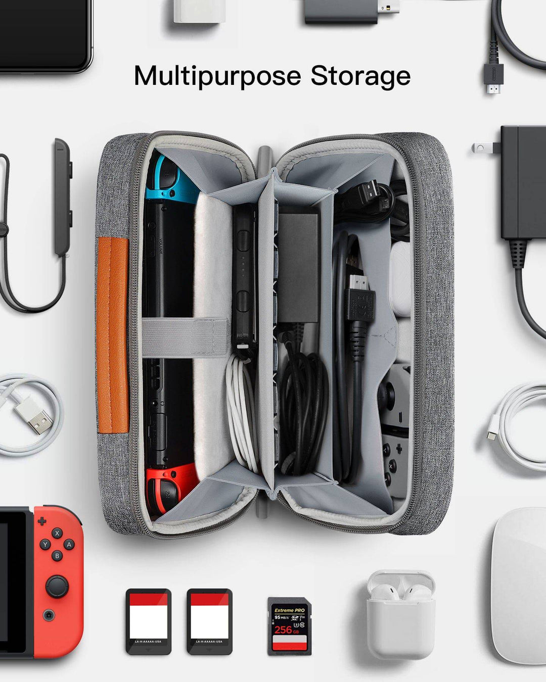 Inateck 360° Protective Storage Organizer Carrying Case for Nintendo Switch, AB03003