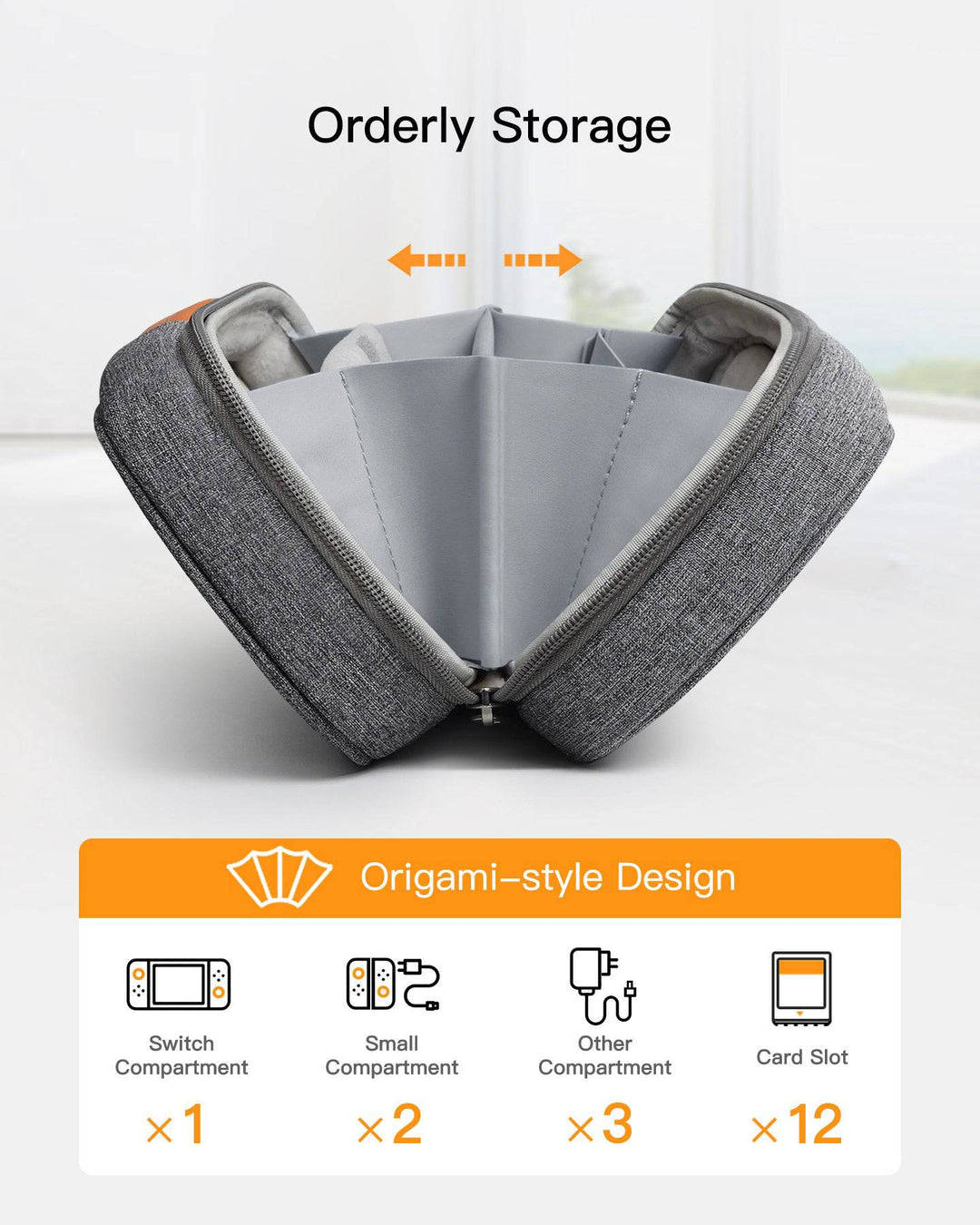 Inateck 360° Protective Storage Organizer Carrying Case for Nintendo Switch, AB03003