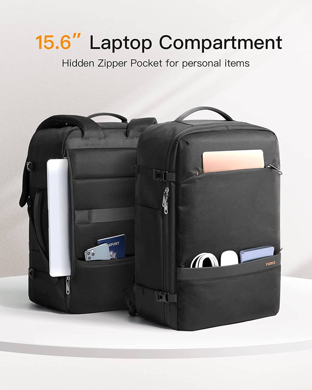42L/20L Carry On Travel Backpack, With Multiple Pockets, BP03005 Black – Inateck Official