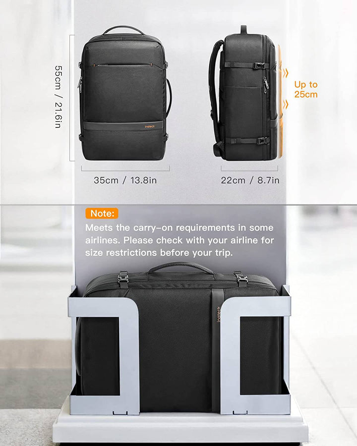 Inateck 42L/20L Carry On Travel Backpack, With Multiple Pockets, BP03005 Black