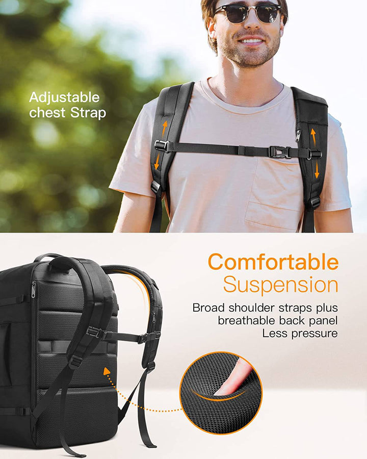 Inateck 42L/20L Carry On Travel Backpack, With Multiple Pockets, BP03005 Black