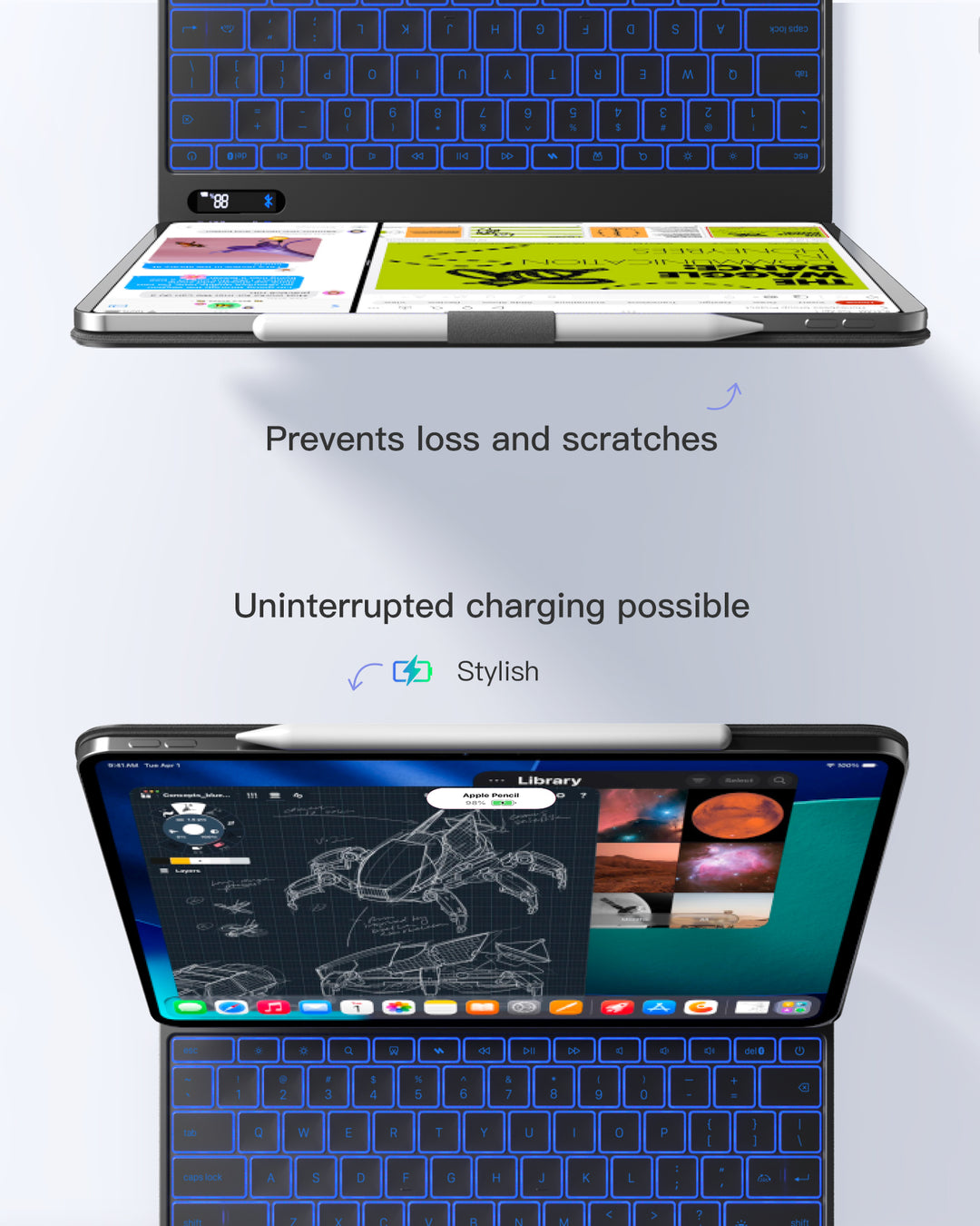 NeoMagic Keyboard Case for iPad Air 13 inch M4 2026/M3/M2, iPad Pro 12.9 inch 6/5/4/3 Gen, KB903-13A
