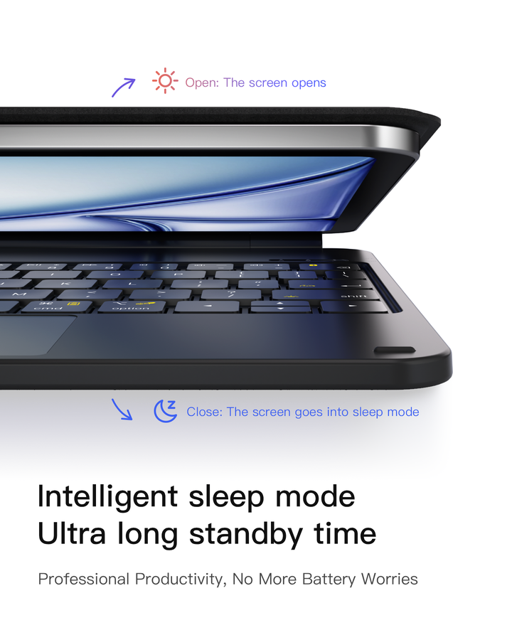 Inateck Magnetic Keyboard Case for Air 11 inch (M4 2026/2025 M3/2024 M2), Easy-Set Keyboard for Air 5/4 Gen, iPad Pro 11