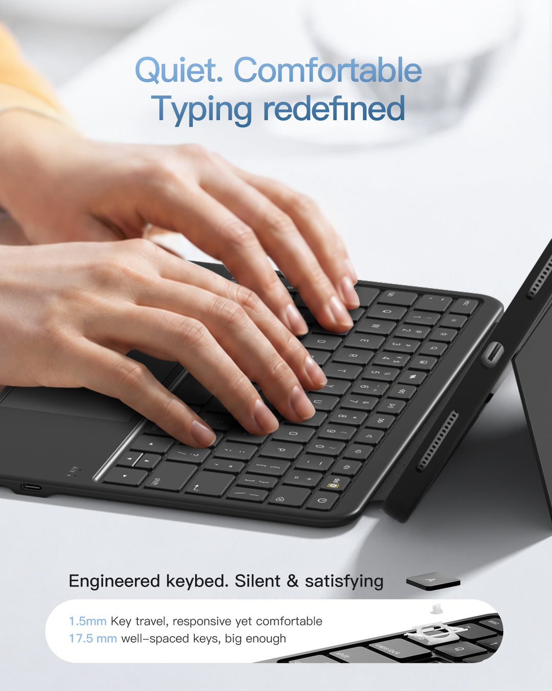 Inatek Detachable Keyboard Case for iPad A16 11th Gen 2025 11 inch, iPad 10th Gen 2022 10.9 inch, AceTouch Pro, QWERTY, KB403-10 |  Red Dot Award 2026