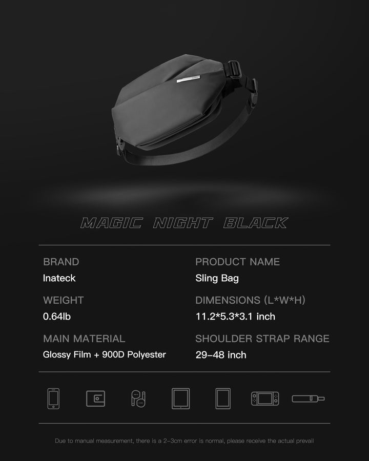 Inateck Stylish Sling Bag Crossbody Chest Bag with Spacious Orderly Storage, LB03014