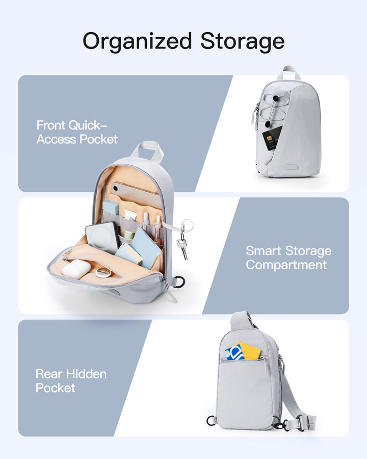 Inateck Sling Bag with RFID Blocking, Spacious Crossbody Shoulder Chest Everyday Carry Bag, Water-resistant, FB01003