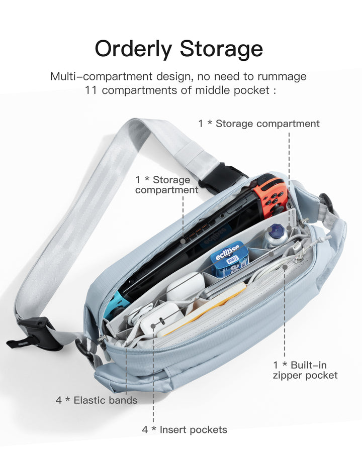 Inateck Stylish Sling Bag Crossbody Chest Bag with Spacious Orderly Storage, LB03014
