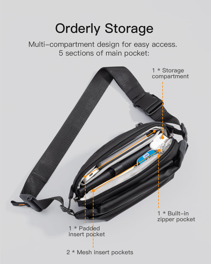 Inateck Stylish Sling Bag Crossbody Chest Bag with Spacious Orderly Storage, LB03014