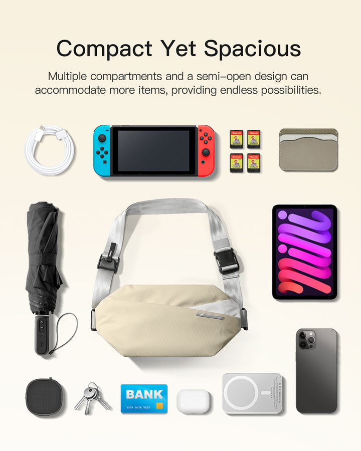 Inateck Stylish Sling Bag Crossbody Chest Bag with Spacious Orderly Storage, LB03014