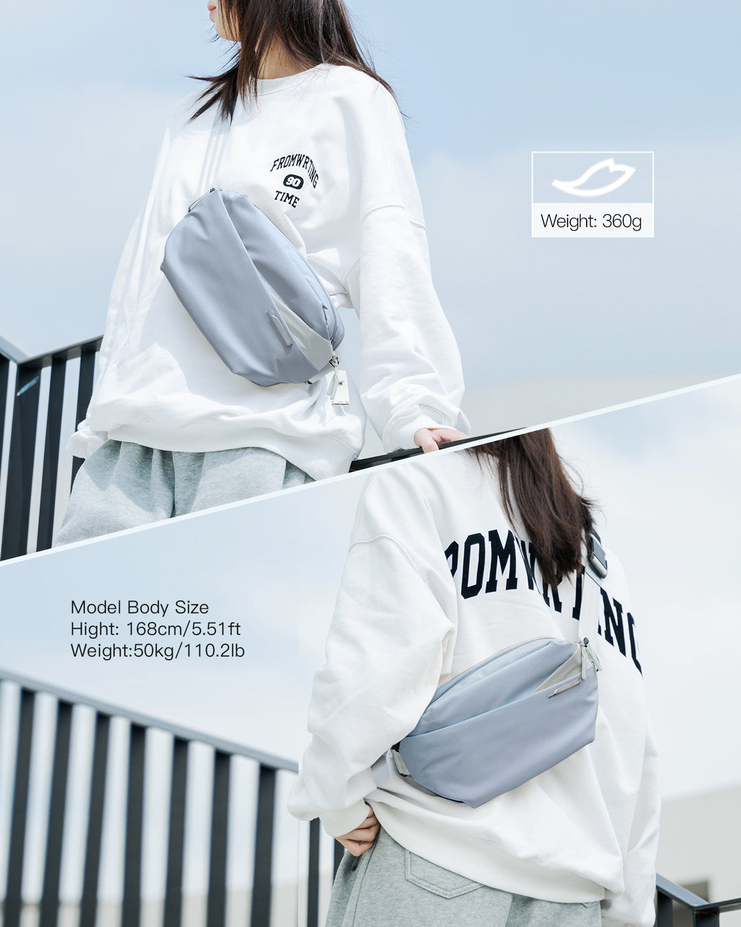 Inateck Stylish Sling Bag Crossbody Chest Bag with Spacious Orderly Storage, LB03014