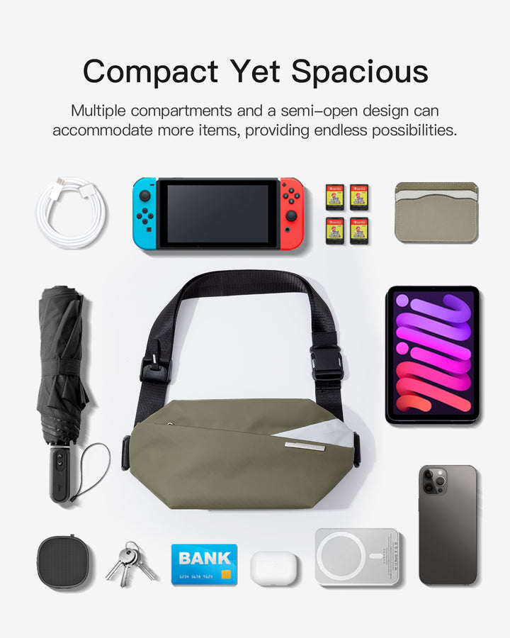 Inateck Stylish Sling Bag Crossbody Chest Bag with Spacious Orderly Storage, LB03014