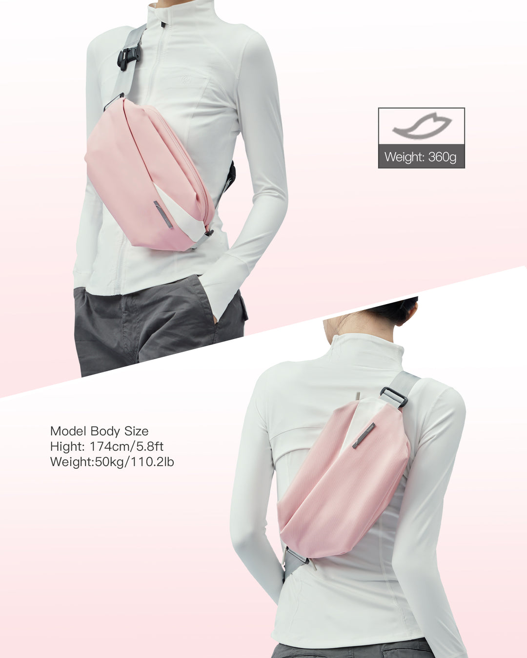 Inateck Stylish Sling Bag Crossbody Chest Bag with Spacious Orderly Storage, LB03014