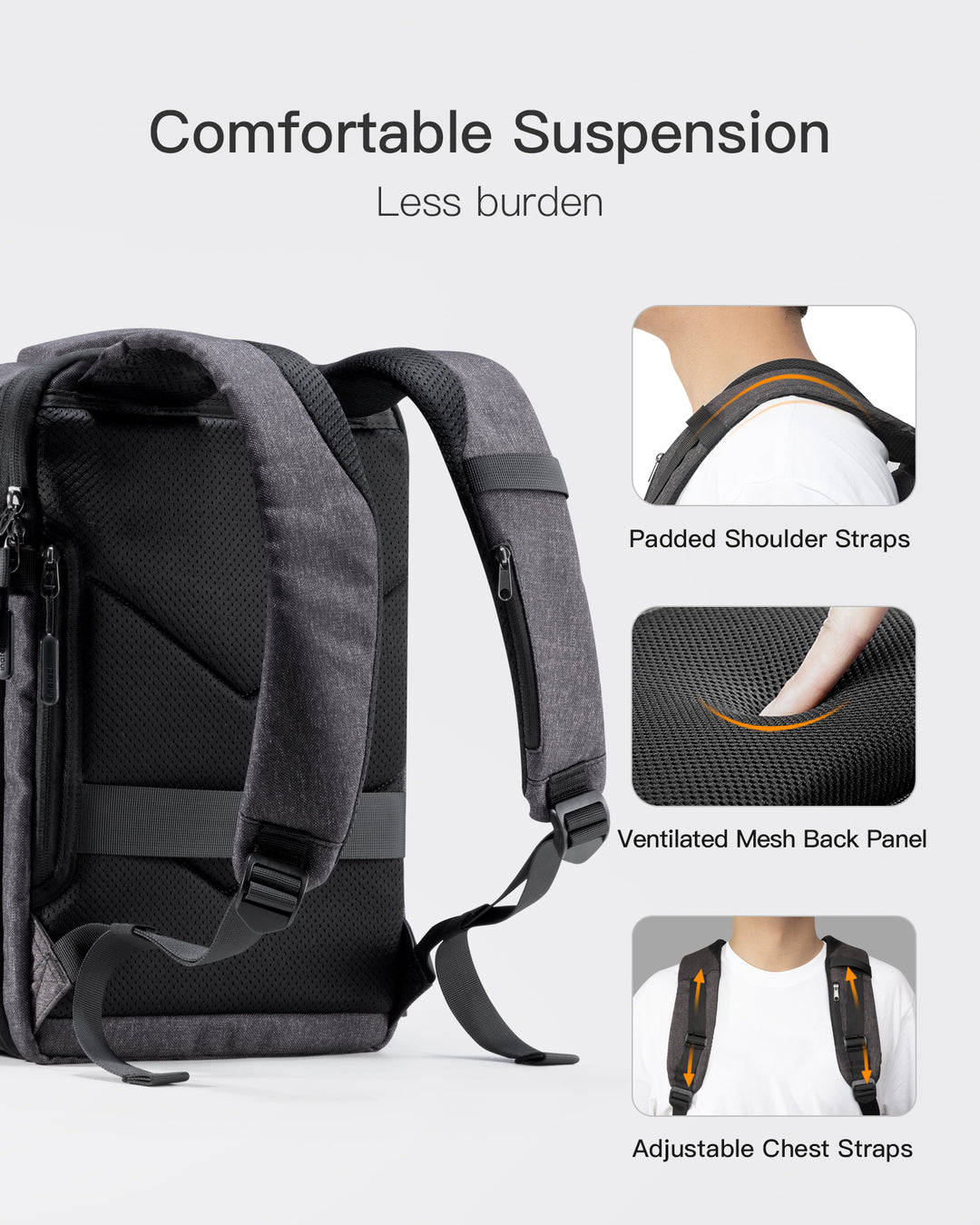 Expandable Splash-resistant Carry On Travel Backpack