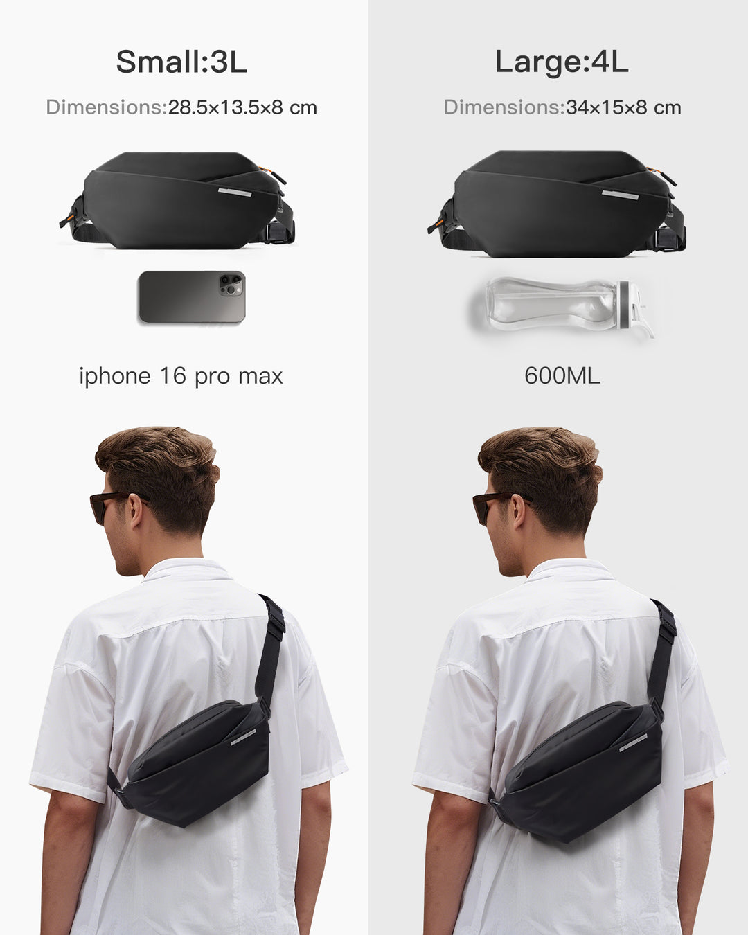 Inateck Stylish Sling Bag Crossbody Chest Bag with Spacious Orderly Storage, LB03014