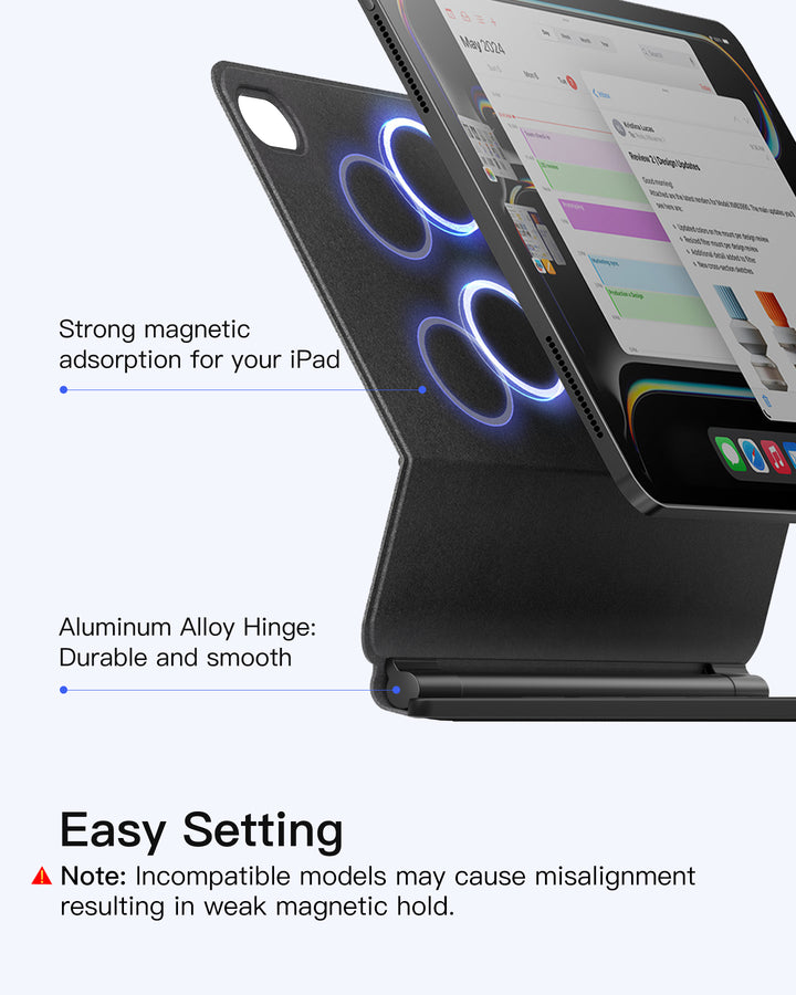Inateck NeoMagic Magnetic Keyboard Case for iPad 10th Generation 10.9 inch/11th Generation 2025 A16 11 inch, KB09119-10